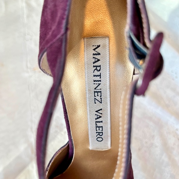 NEW Size 9.5 Martinez Valero T-Strap SUEDE +LEATHER SOLE Burgundy 3” Heels - Picture 3 of 8